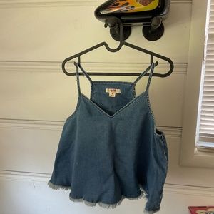 Denim cropped tank